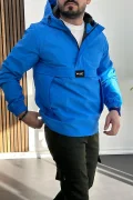 Erkek Slim Fit Kanguru Model İnce Mevsimlik Mavi Edw077