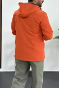 Erkek Slim Fit Kanguru Model İnce Mevsimlik Turuncu Edw077
