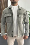 Erkek Slim Fit Kot Ceket Yeşil Edw414