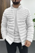 Erkek Slim Fit Şişme Mont Beyaz Edw435