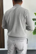 Erkek Yarım Balıkçı Normal Kalıp Kazak Gri Edw409