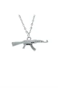 Keleş Ak-47 Kalaşnikof Gümüş Kaplama Kolye