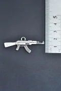 Keleş Ak-47 Kalaşnikof Gümüş Kaplama Kolye