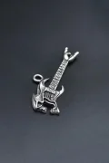 Kuru Kafa Elektro Gitar Gümüş Kaplama Kolye