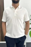 Polo Yaka Tişört Pantolon 2li Takım Beyaz Edw506Tk