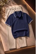Polo Yaka Tişört Pantolon 2li Takım Lacivert Edw506Tk
