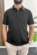 Polo Yaka Tişört Pantolon 2li Takım Siyah Edw506Tk
