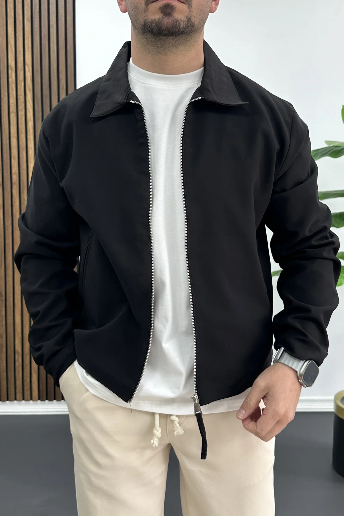 Erkek Normal Kalıp İnce Mevsimlik Ceket Siyah Edw445