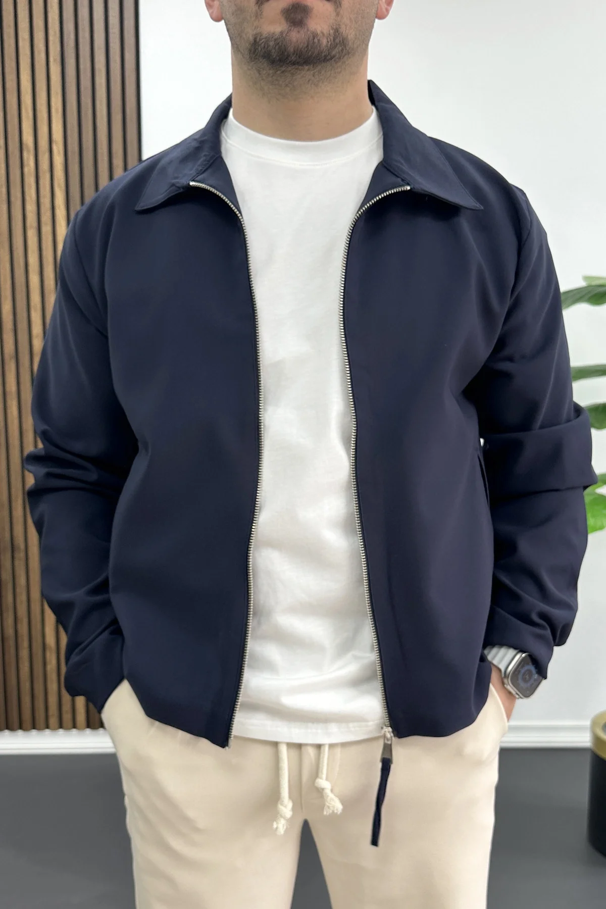 Erkek Normal Kalıp İnce Mevsimlik Ceket Lacivert Edw445