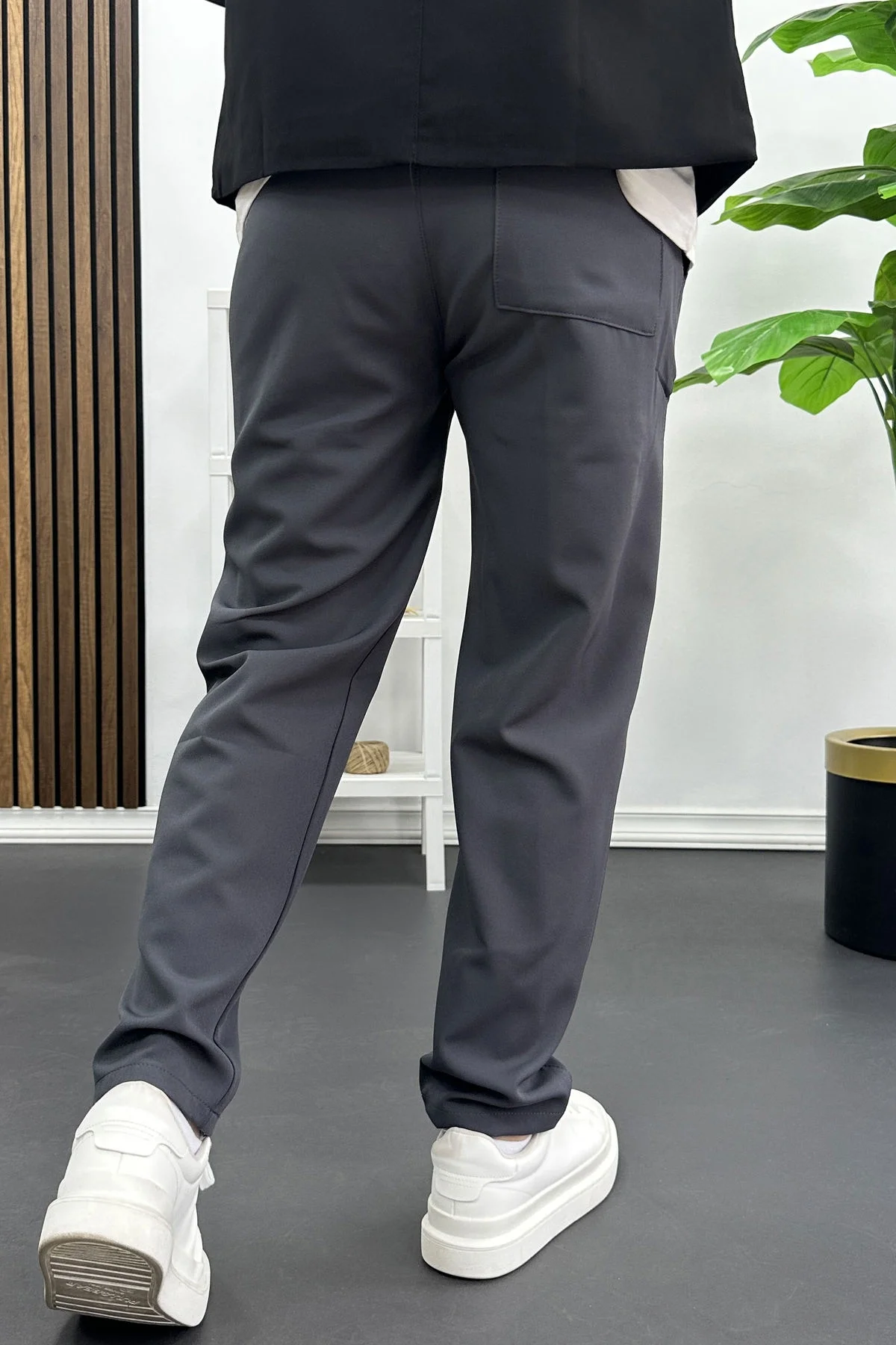 Erkek Düz Jogger Pantolon Antrasit Edw451