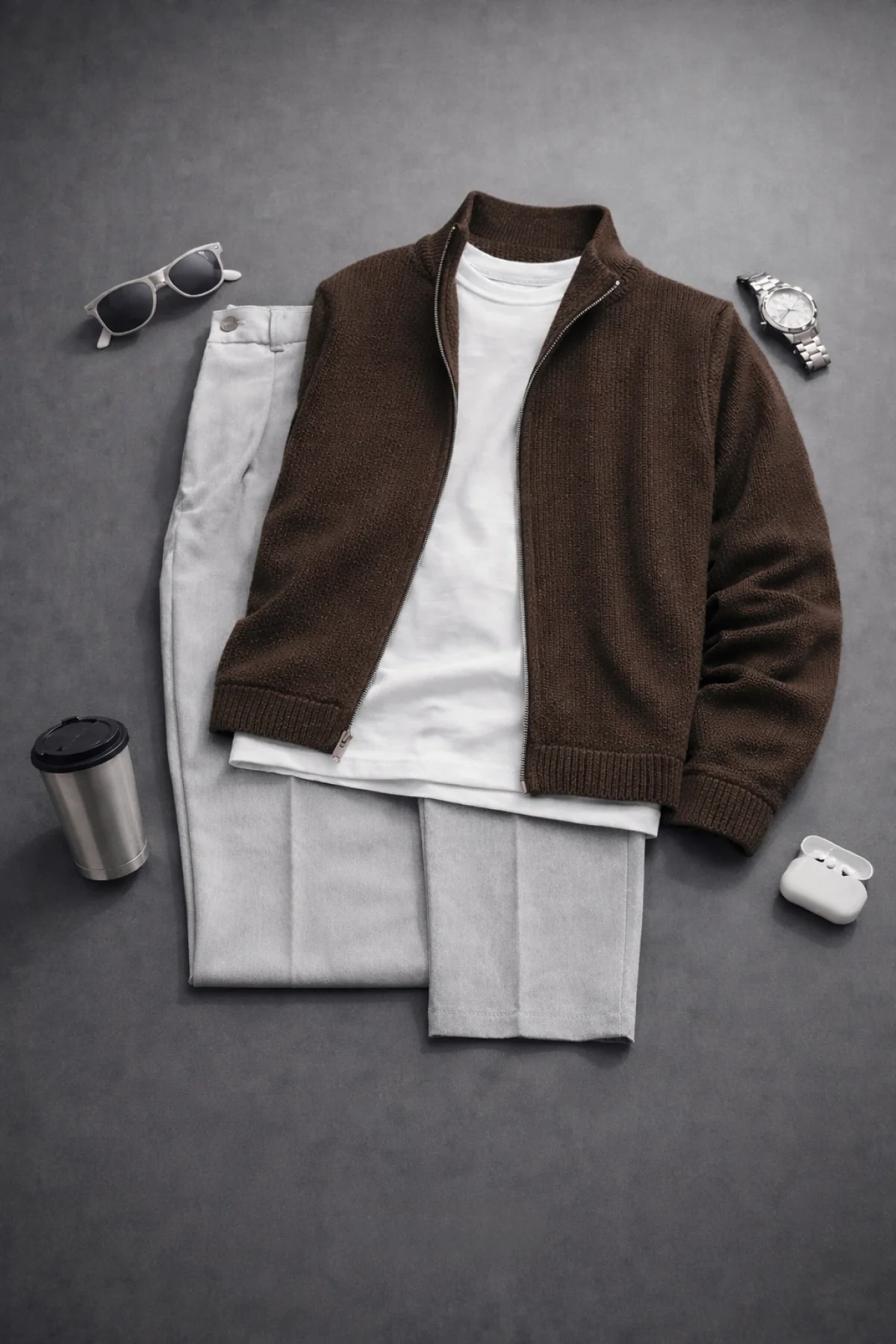 Erkek Hırka Tişört Pantolon 3lü Takım T2 Edw465