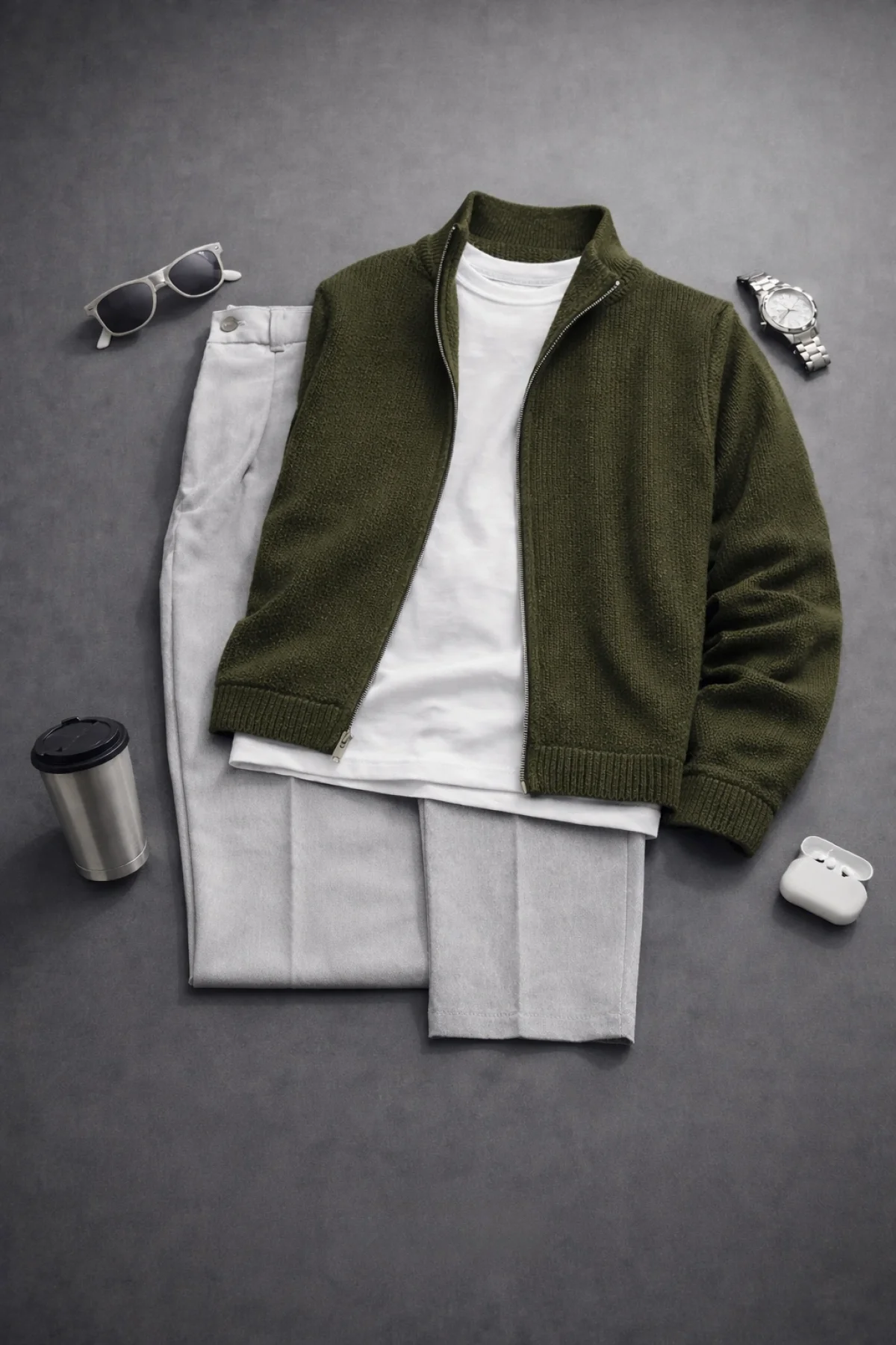 Erkek Hırka Tişört Pantolon 3lü Takım T1 Edw465