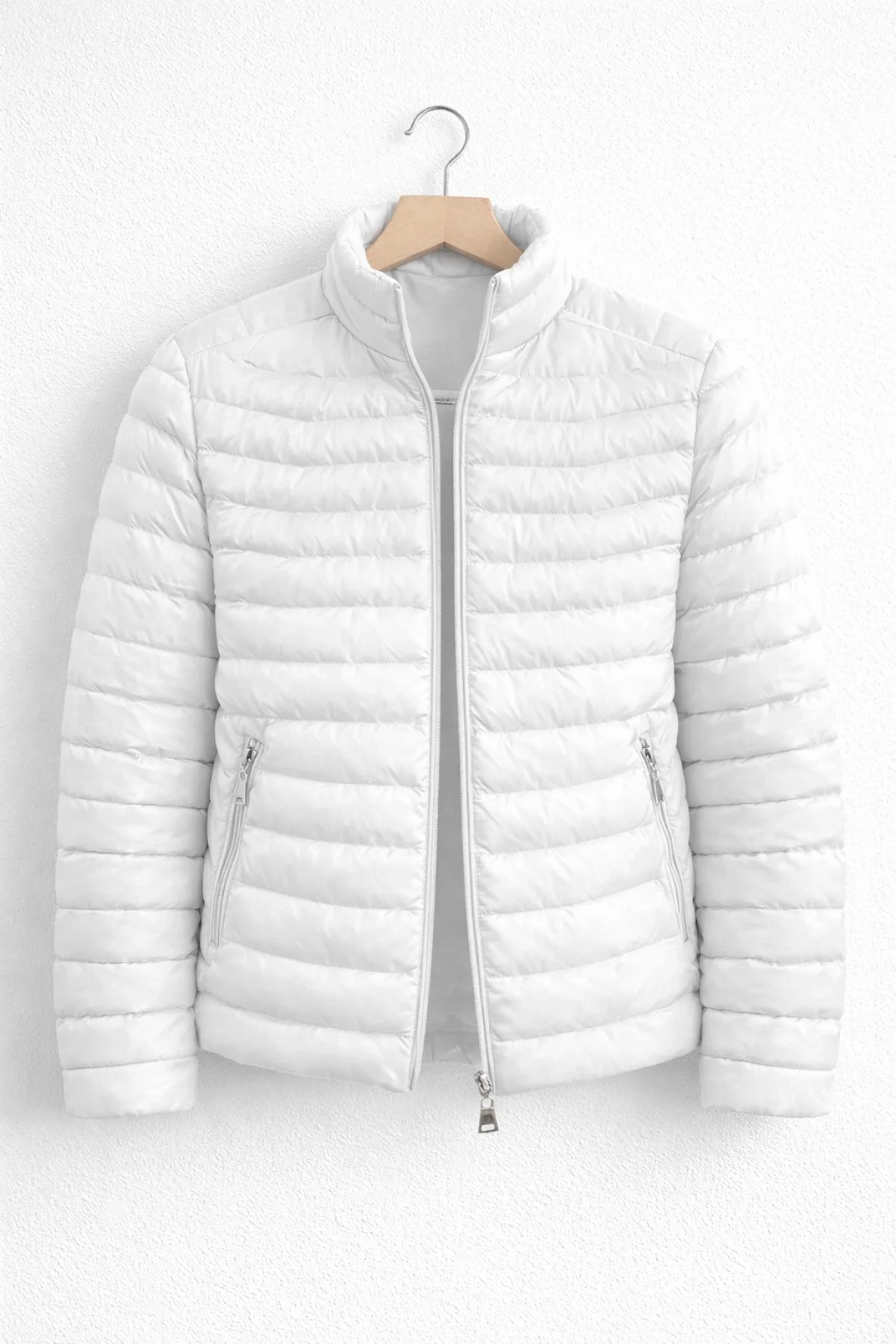 Erkek Slim Fit Şişme Mont Beyaz Edw435