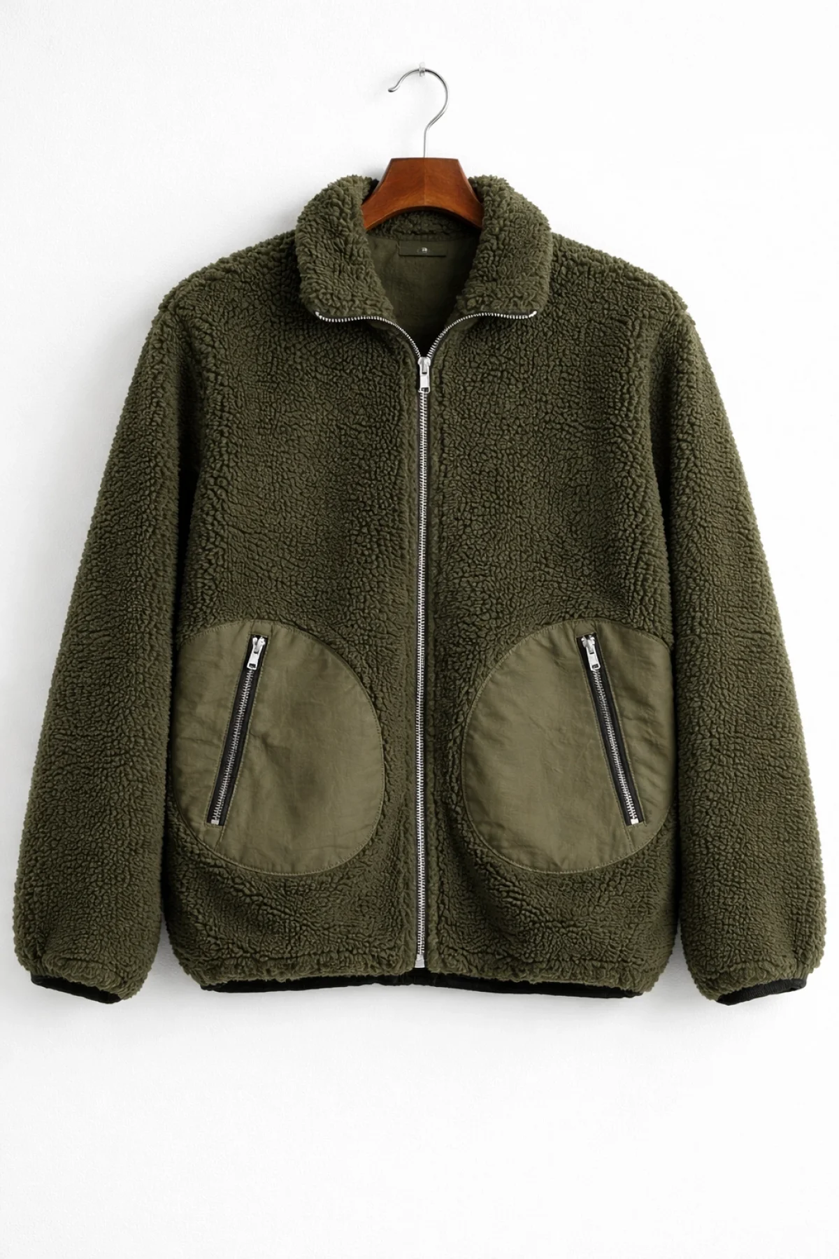 Erkek Cep Detaylı Peluş Hırka Yeşil Edw432