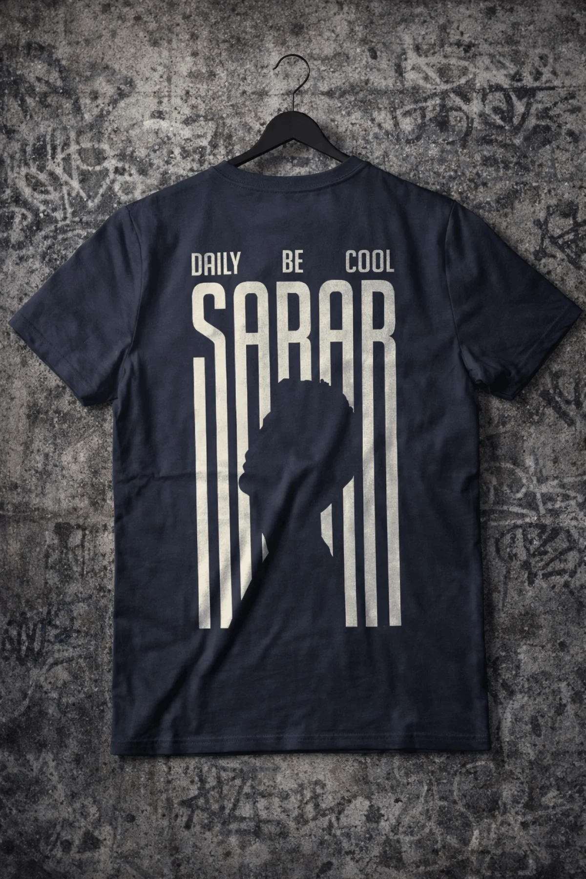 Slogan Sırt Baskılı Pamuklu Tişört Edw903