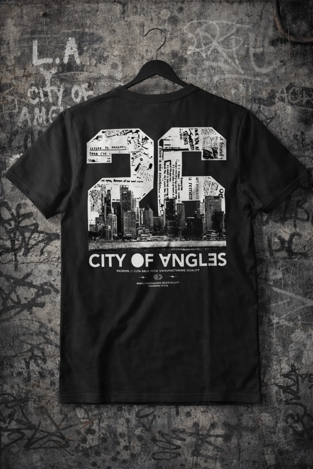 26 Sırt Baskılı Pamuklu Tişört Edw906