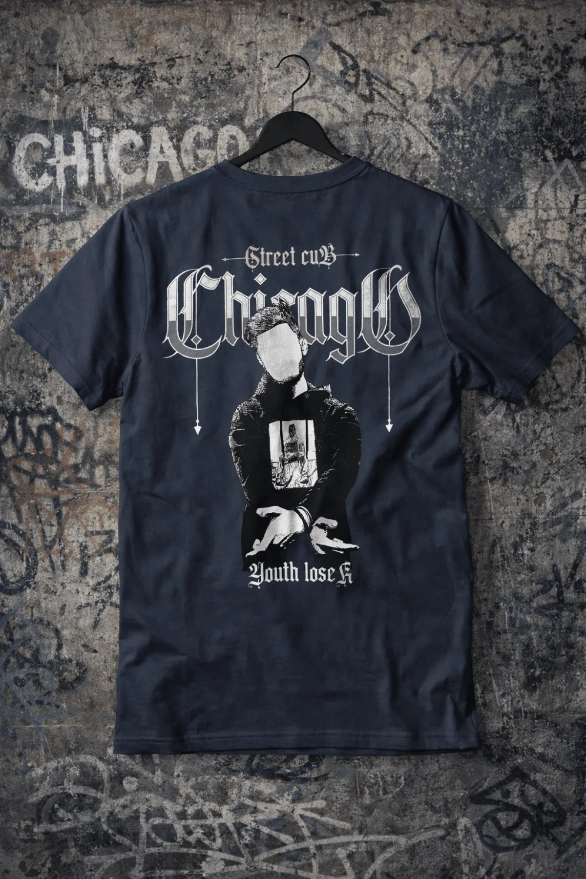 Chiago Sırt Baskılı Pamuklu Tişört Edw907