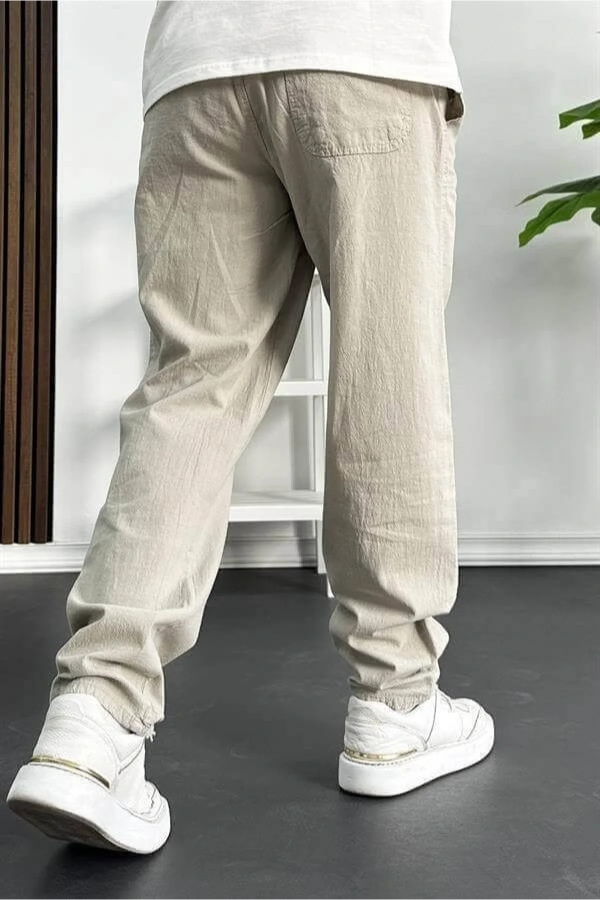 Erkek Baggy Kalıp Pantolon Bej Edw130