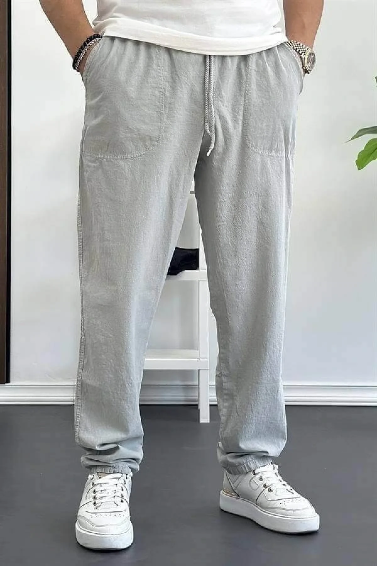 Erkek Baggy Kalıp Pantolon Gri Edw130