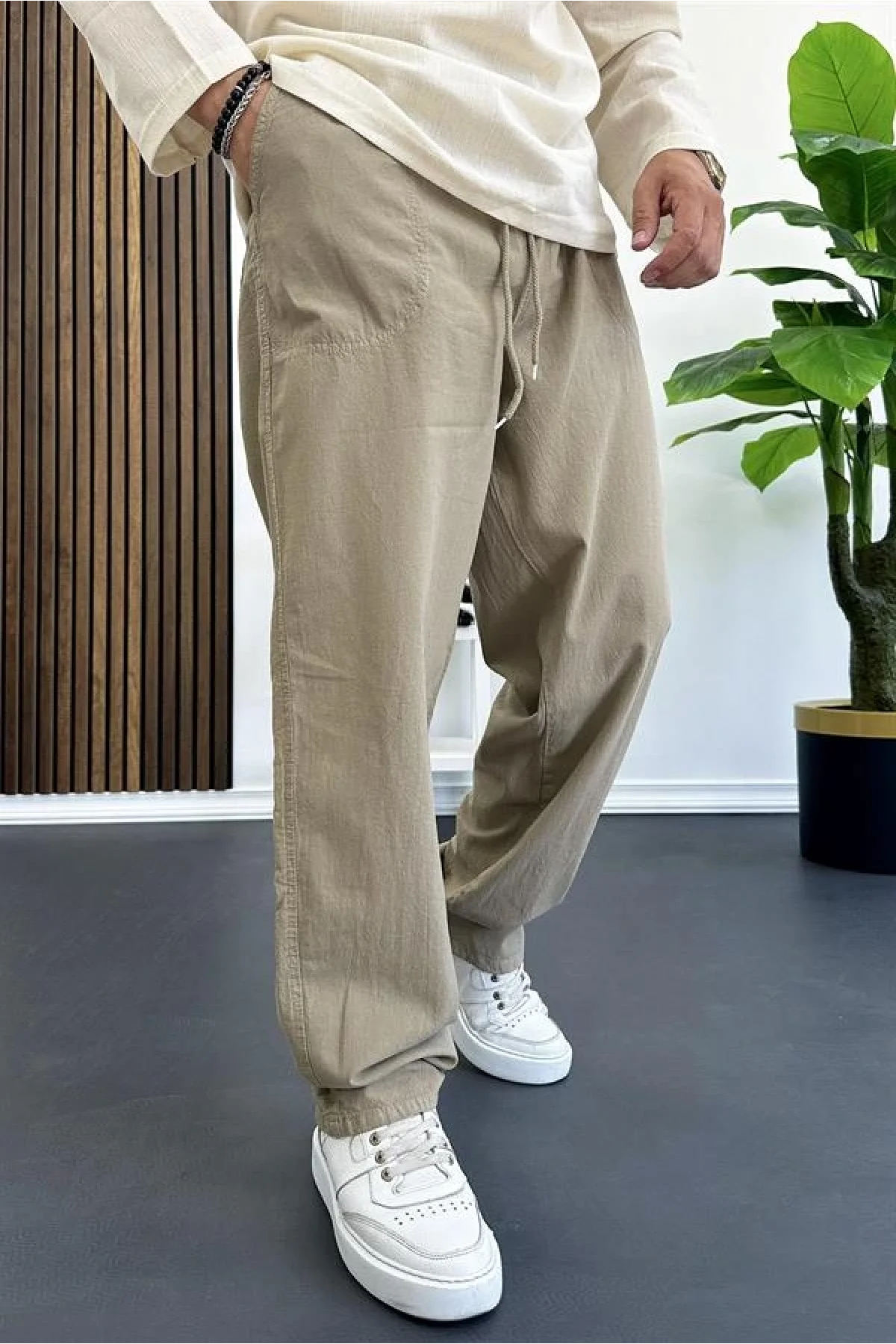 Erkek Baggy Kalıp Pantolon Kahverengi Edw130