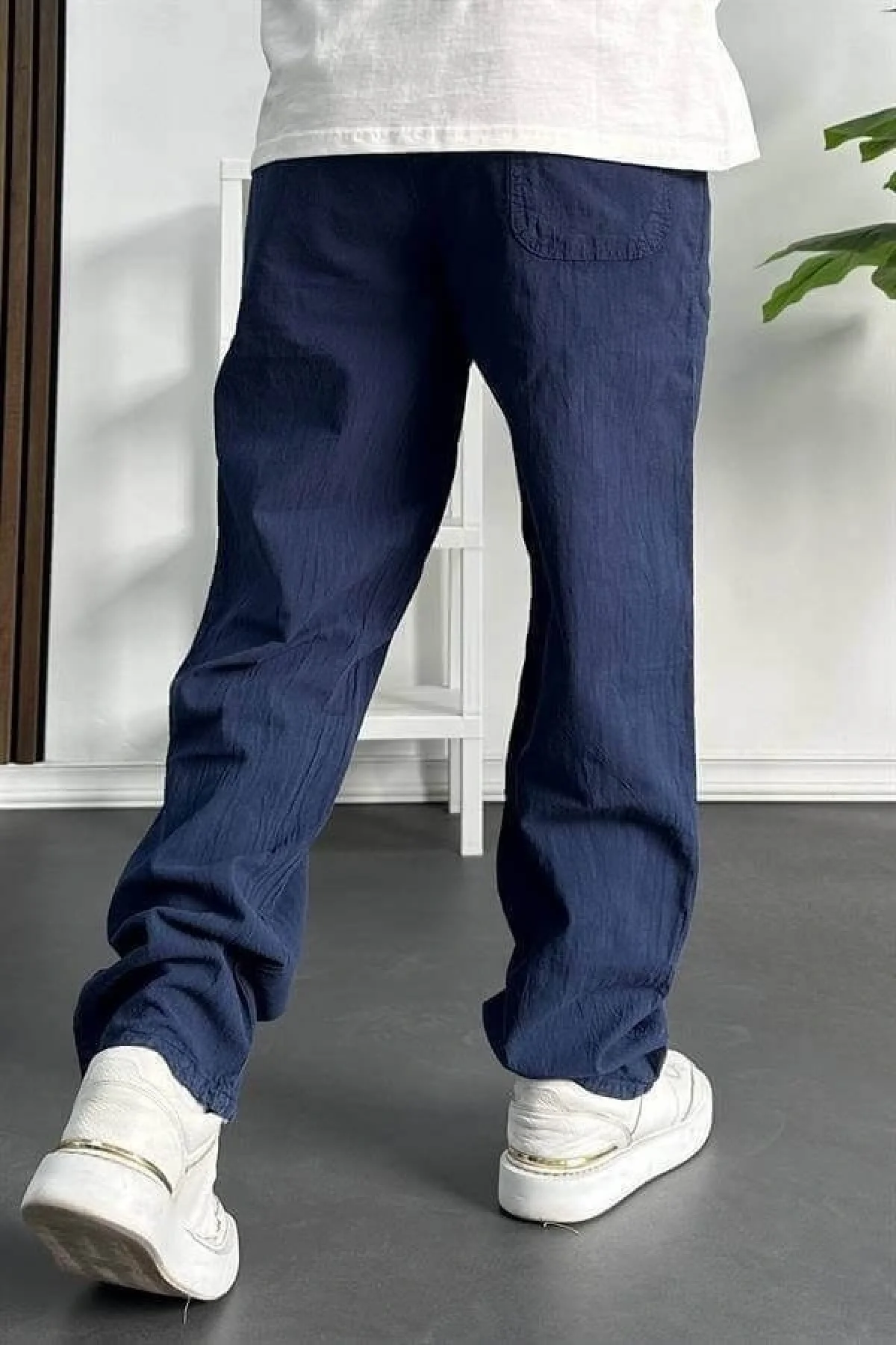 Erkek Baggy Kalıp Pantolon Lacivert Edw130