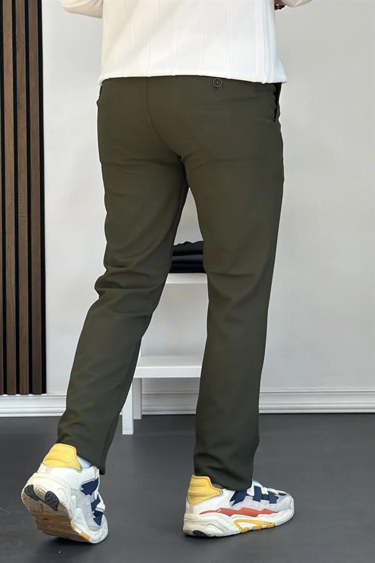 Erkek Pamuklu Kumaş Regular Pantolon Yeşil Edw226