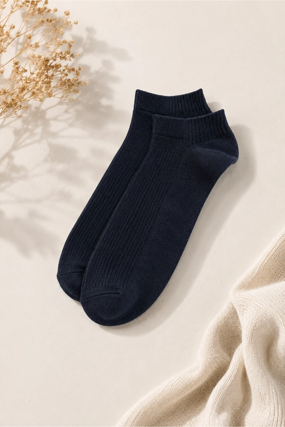 Erkek Pamuklu Sneaker Çorap Lacivert