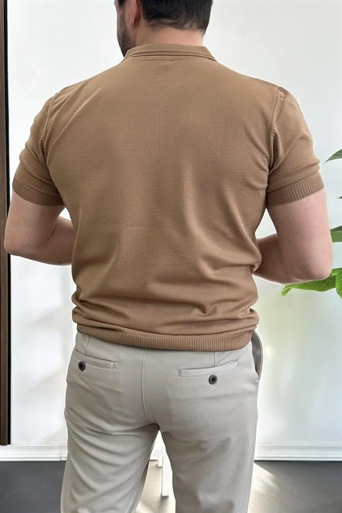 Erkek Polo Yaka Tişört Kahverengi Edw261