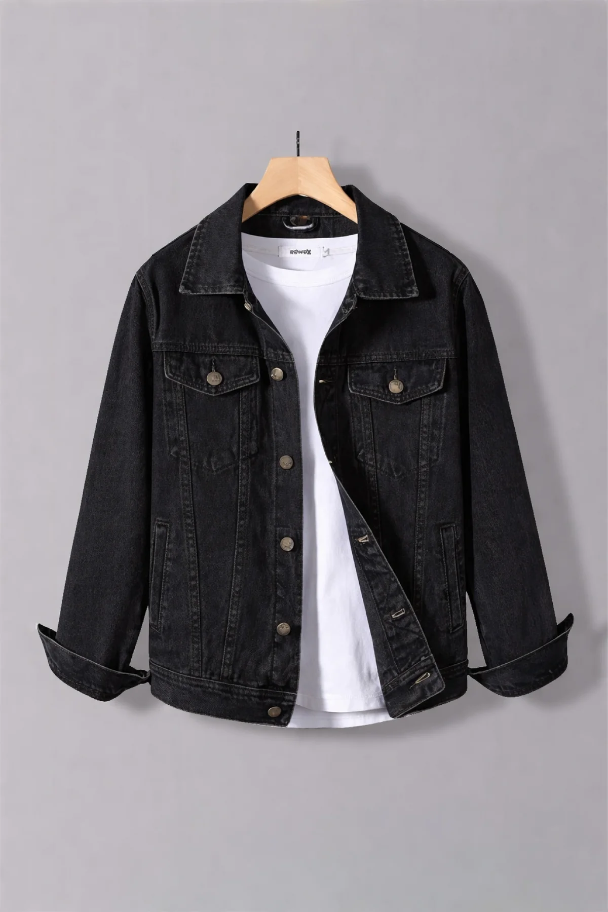 Erkek Regular Denim Kot Ceket Antrasit Edw397