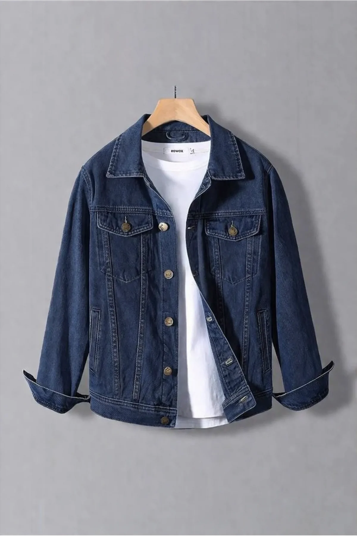 Erkek Slim Fit Denim Kot Ceket Lacivert Edw397