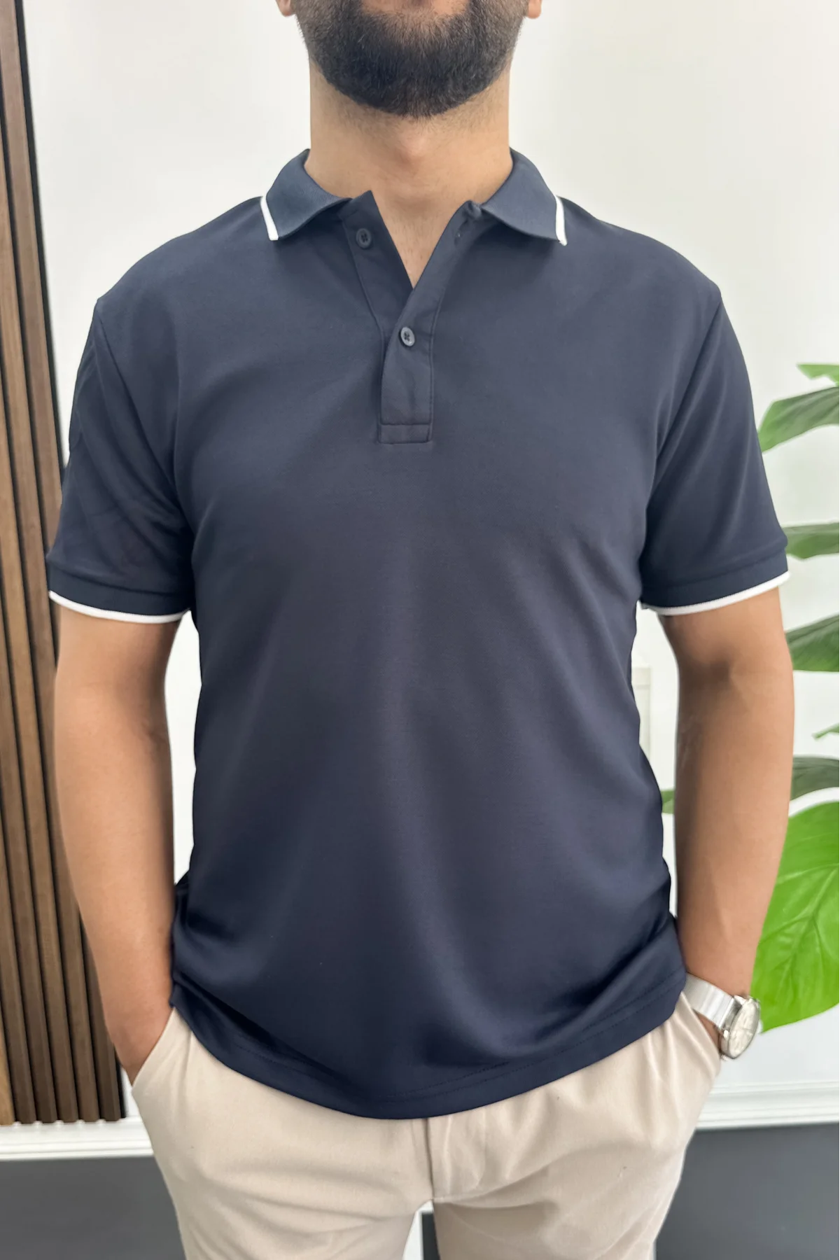 Polo Yaka Tişört Pantolon 2li Takım Lacivert Edw506Tk
