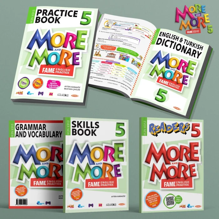 5. Sınıf 2026 More and More 5 Kitap 3 Kitap İçerisinde (Pratice Book&Dictionary+Skills Book&Gramer and Vocabulary+Readers)
