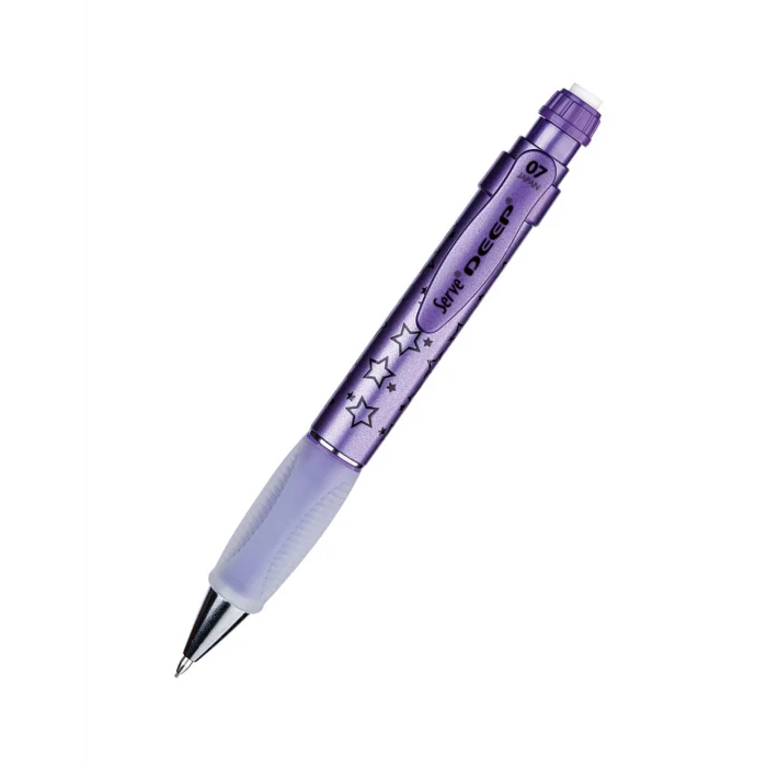 Serve Deep Versatil Metalik Mor Yıldız Temalı Kalem 0.7 Mm