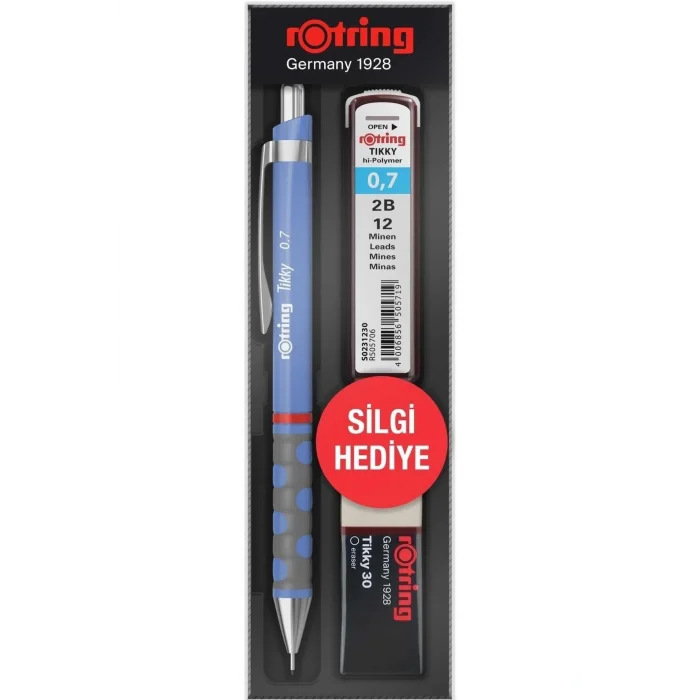 Rotring Tikky 0.7 Versatil Kalem Seti Lila (Uç + Silgi + Kalem)