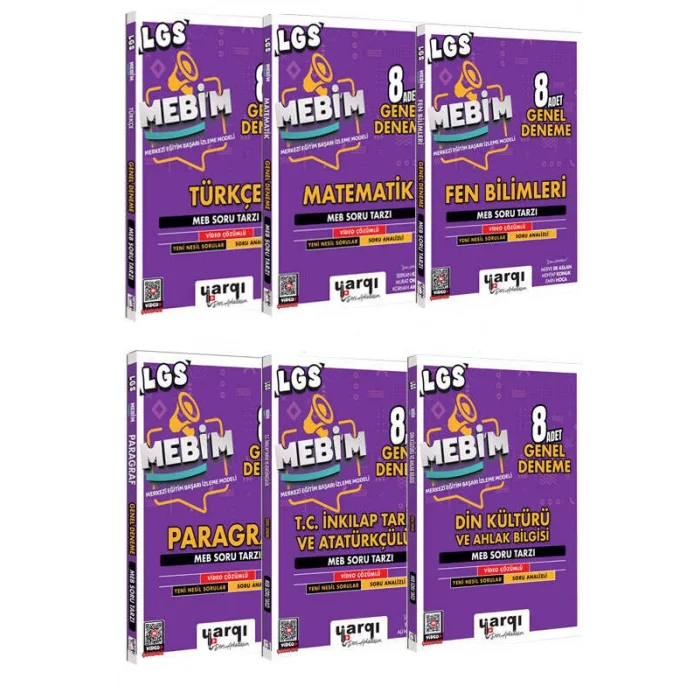 Yargı Yayınları Yargı Ders Arkadaşım 8.Sınıf LGS MEBİM Tüm Dersler Deneme Seti 6 Kitap