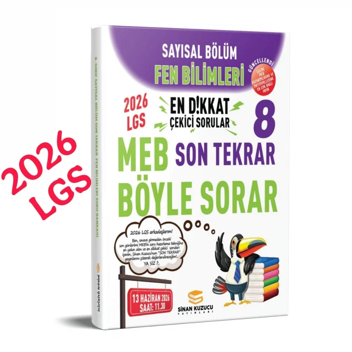 2026 LGS Sayısal Bölüm Son Tekrar Fen Bilimleri Soru Bankası Sinan Kuzucu Yayınları