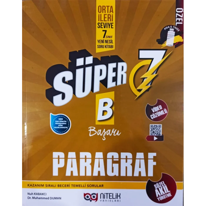7.Sınıf (B) Süper Paragraf Soru Yeni Nesil