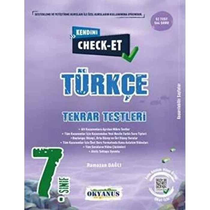 7. Sınıf Kendini Check - Et Türkçe Tekrar Testleri