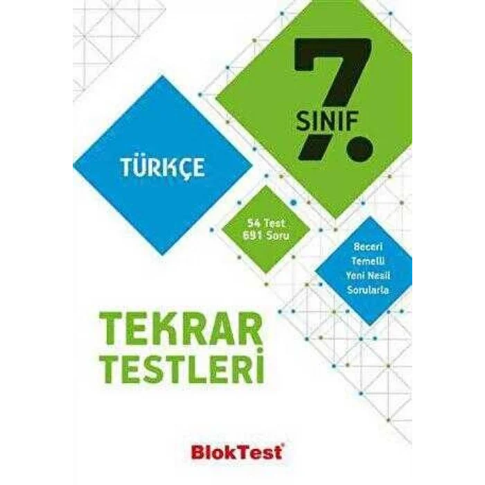 7.SINIF BLOKTEST TÜRKÇE TEKRAR TESTLERİ