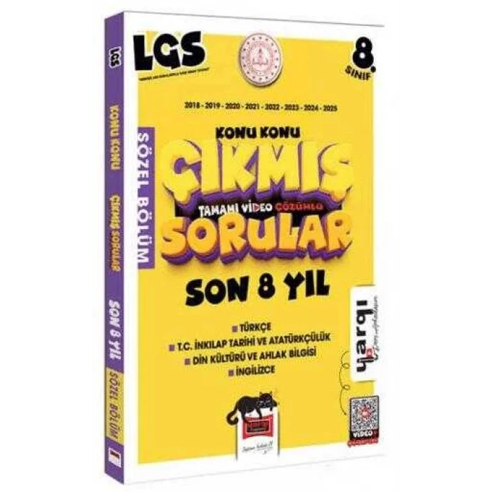 8. Sınıf LGS 2018-2025 Konu Konu Son 8 Yıl Çıkmış Sorular Sözel Bölüm