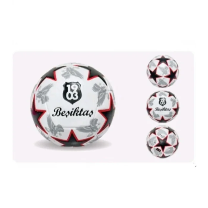 Beşiktaş Lisanslı Futbol Topu - Siyah Beyaz Yıldızlı