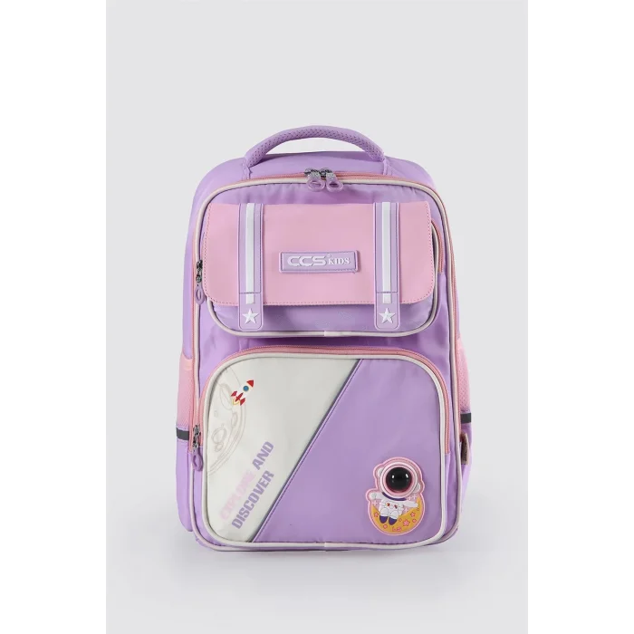 ÇÇS Çanta Astronotlu Pembe Lila Okul Çantası