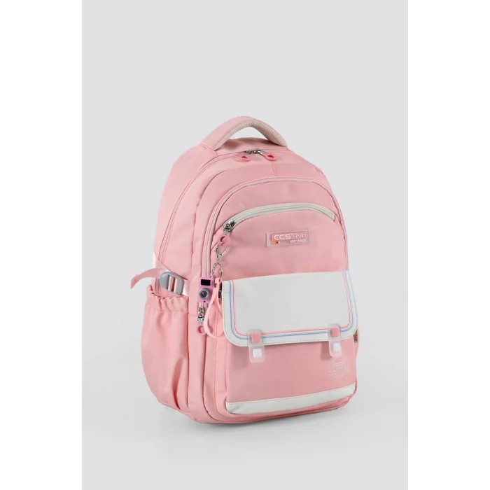 ÇÇS Çanta Düz Pembe Beyaz Okul Çantası