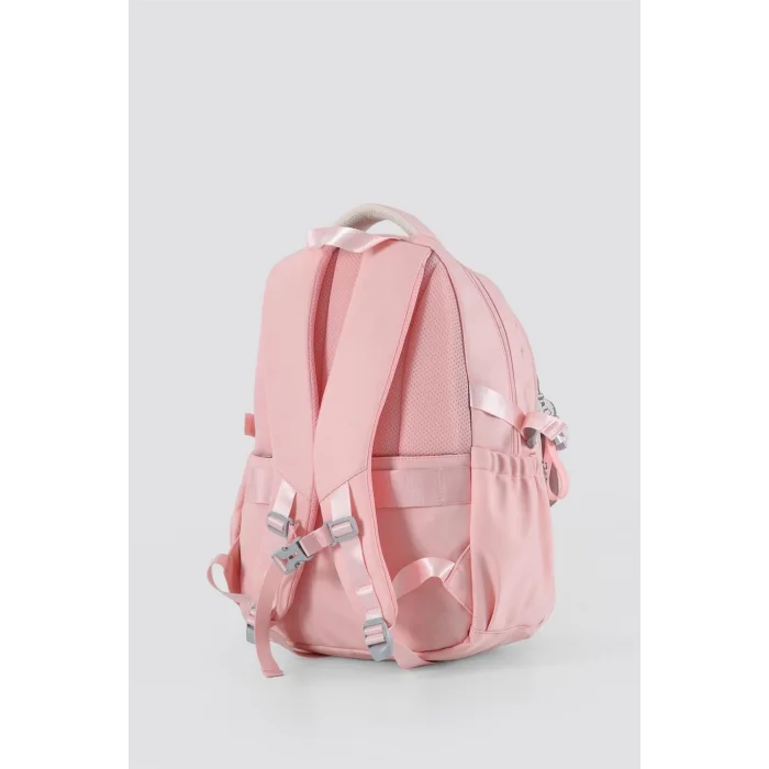 ÇÇS Çanta Düz Pembe Beyaz Okul Çantası