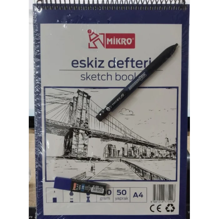 eskiz defteri A4 kalem uç seti hediyeli