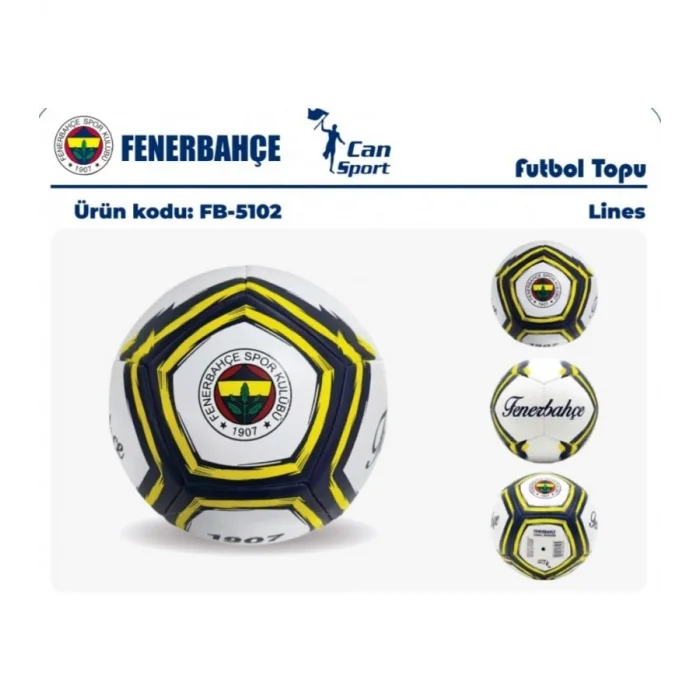 Fenerbahçe Lisanslı Futbol Topu - Sarı Lacivert Şeritli