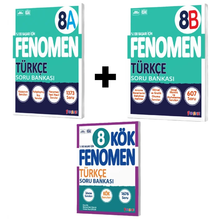 Fenomen 8. Sınıf Türkçe Soru Bankaları Seti ( A - B - Kök)