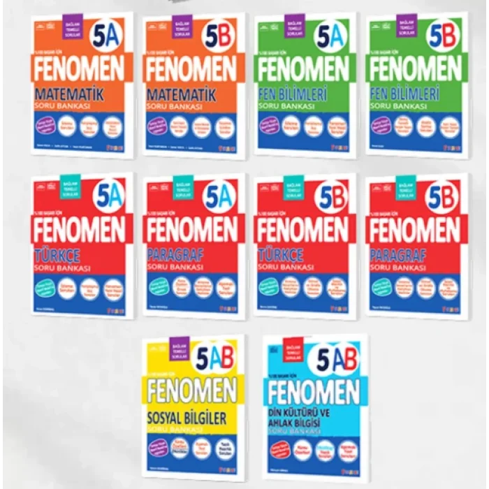 Fenomen Yayınları 5. Sınıf Tüm Soru Bankaları Seti 10 Kitap