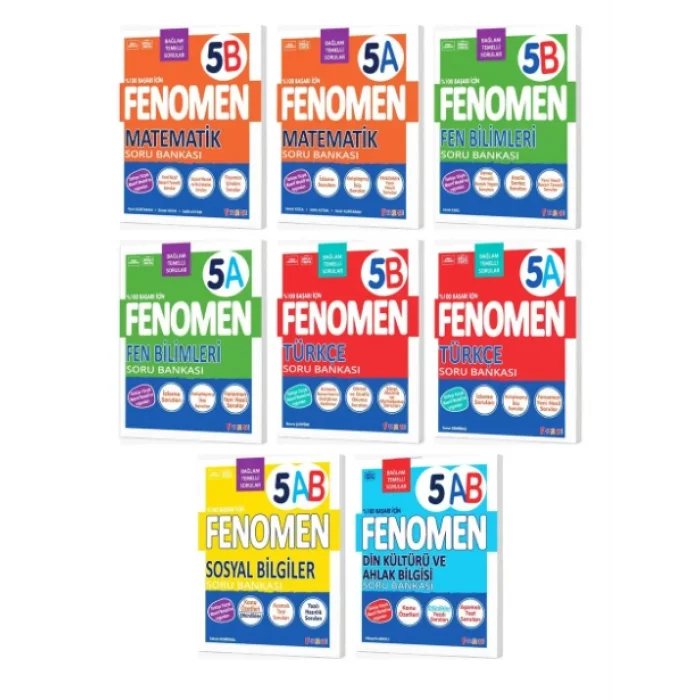 Fenomen Yayınları 5. Sınıf 7li A-B Soru Bankaları Seti