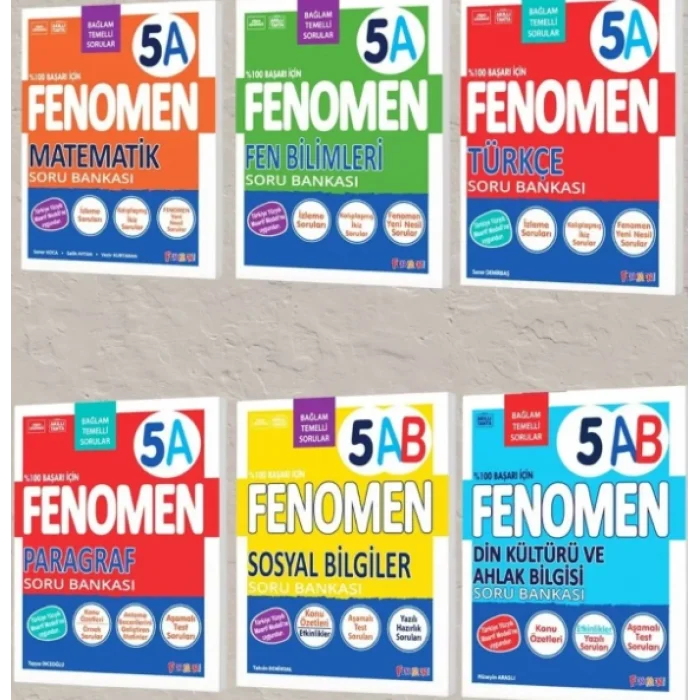 Fenomen Yayınları 5. Sınıf A Soru Bankaları Seti 6 Kitap